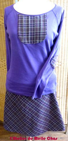 Jupe trapèze sur mesure et customisation Tee-shirt