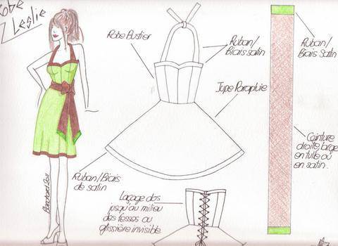 Planche de dessin robe sur mesure