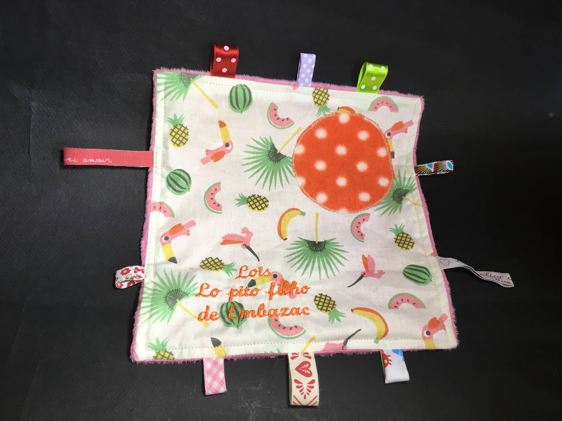  Doudou étiquettes personnalisé - Broderie + appliqué - Lois